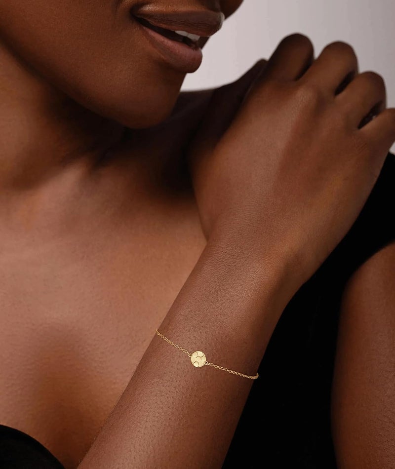 Ascona Dainty Gold Softball/Football/Basketball/Volleyball/Soccer Bracelets for Women Trendy,14K Gold Plated Charm Bracelet With Heart Cute Sport Accessories Jewelry for Friend Team Adjustable Birthday Valentine's Day Gift - Image 3
